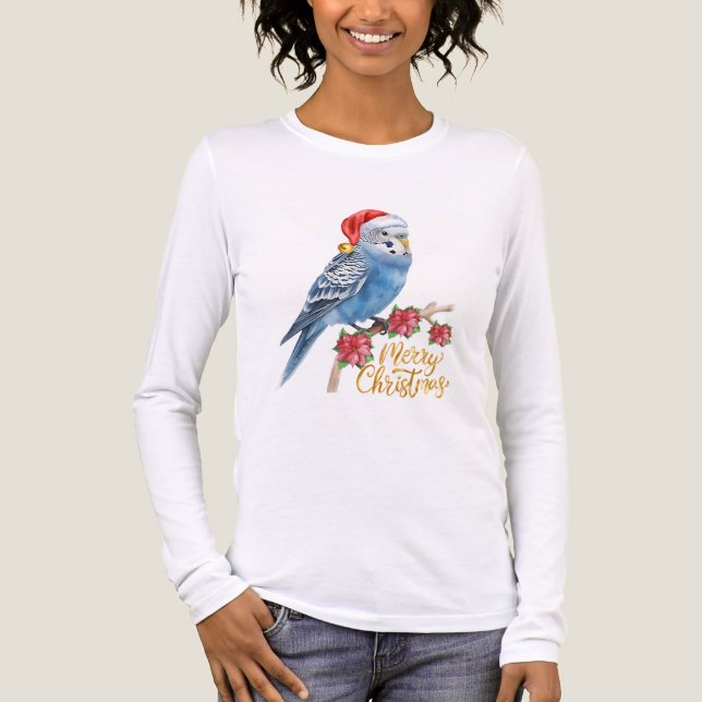 Budgie Christmas Long-Sleeve Shirt (Vorderseite)