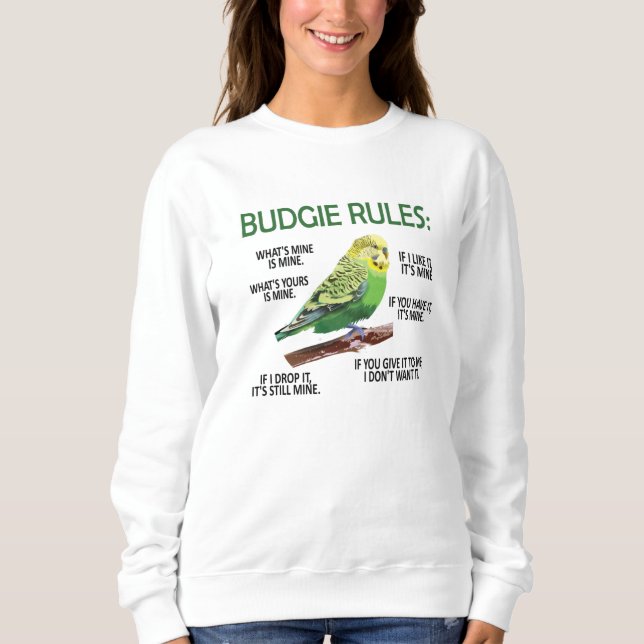 Budgie Eigentümer Budgie Lover Parakeet Bird Budge Sweatshirt (Vorderseite)
