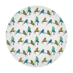 Budgie Frenzy Glass Cutting Board (Farbe auswählen Schneidebrett
