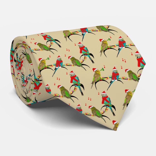 Budgie Frenzy Krawatte (Gold) (Gerollt)