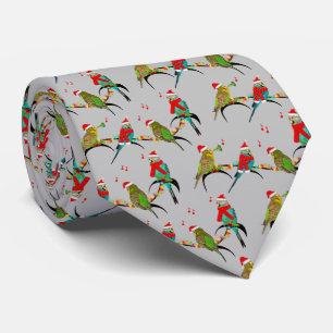 Budgie Frenzy Krawatte (Grau)