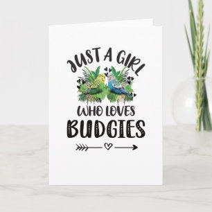 Budgie Girl Gifts Budgie Lover Parakeet Budgerigar Karte