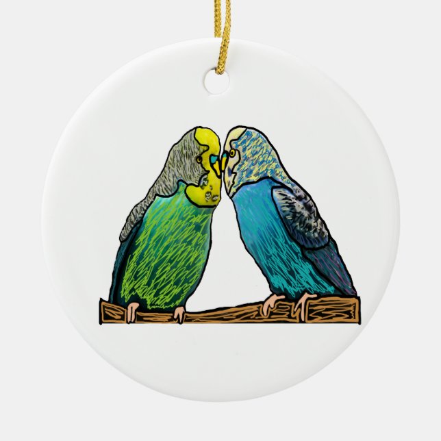 Budgie Keramik Ornament (Vorne)