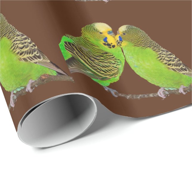 Budgie Kisses Wrapping Paper Geschenkpapier (Rolleneckpunkt)
