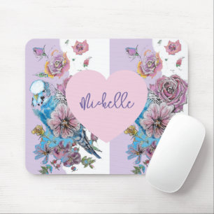 Budgie Lavendel Lila floral Frau Mauspad
