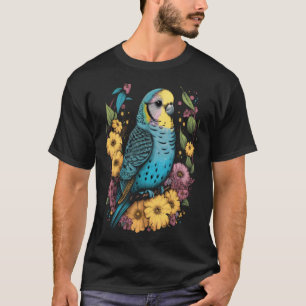 Budgie Mama Blume Budgerigar Parakeet Bird Mother T-Shirt