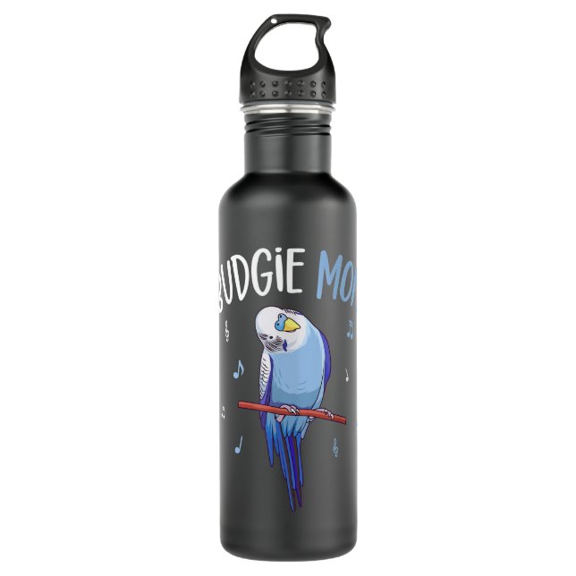 Budgie Mama Parakeet Budgerigar Womens Funny Edelstahlflasche (Vorderseite)