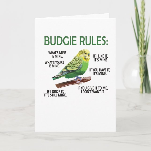 Budgie Owner Budgie Lover Parakeet Bird Budgerigar Karte (Vorderseite)