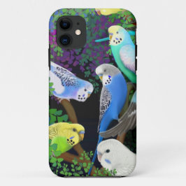 Budgie Papageien in Farne iPhone Fall title_seo2
