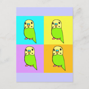 Budgie Pop Art Postkarte