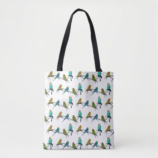 Budgie Raserei ganz über Druck-Tasche Tasche (Vorderseite)
