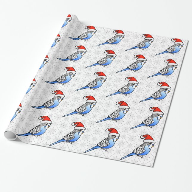 Budgie Santa Geschenkpapier (Ungerollt)