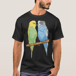 Budgie Sitting Birds Budgerigar Parakeet Eigentüme T-Shirt