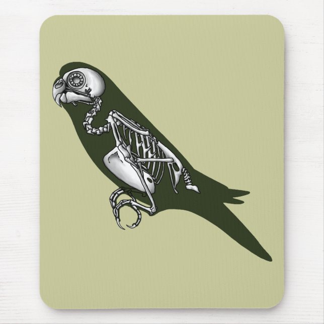 Budgie Skelett Mousepad (Vorne)