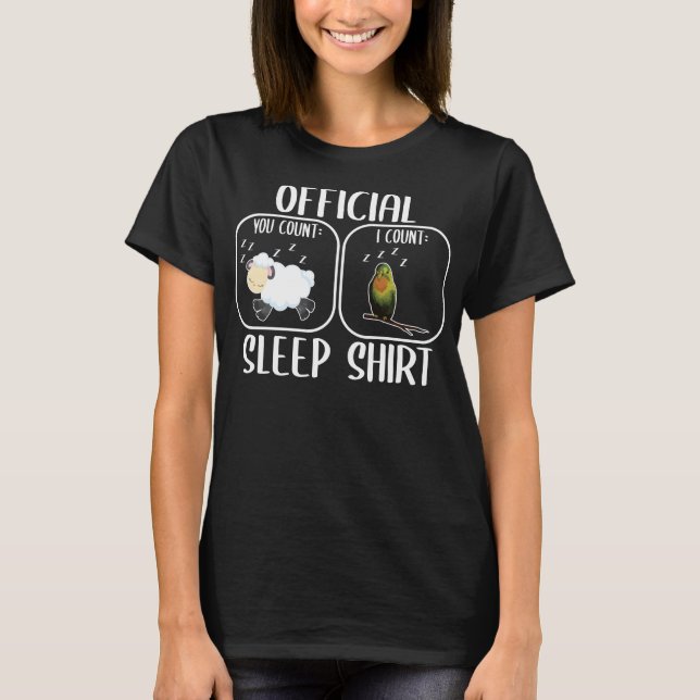 Budgie sleeping shirt counting sheep (Vorderseite)