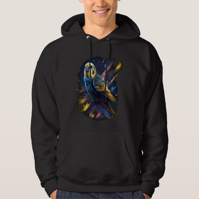 Budgie Space Budgerigar Parakeet Bird Hoodie (Vorderseite)
