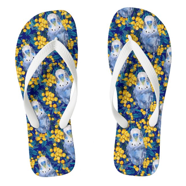 Budgie und Wattle Pattern Flip Flops (Fußbett)