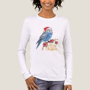 Budgie-Weihnachts-Langarmshirt Tri-Blend Shirt