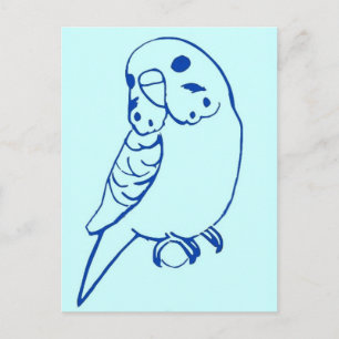 Budgie Zeichnend Postkarte