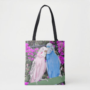 Budgien und Pinky mauve Bougainvillea Tasche