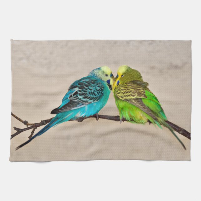 Budgies im Liebe-Küchen-Tuch Küchentuch (Horizontal)