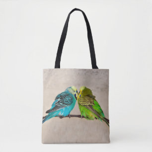 Budgies in der Liebe ganz vorbei - drucken Sie Tasche