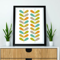 Buds Mid Century Modern Styling Poster - farbenfro