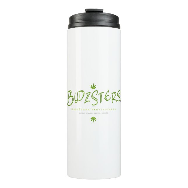 Budzsters-Logo Thermosbecher (Vorderseite)