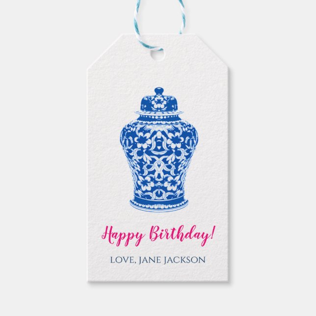 Bue Ginger Jar - Étiquette cadeau (Devant)