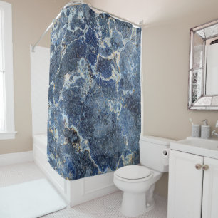 Bue Gray Black Marble & Beige Veins Duschvorhang