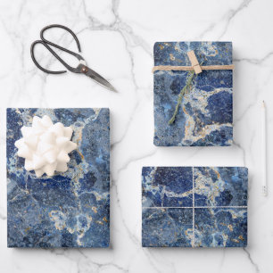 Bue Gray Black Marble & Beige Veins Geschenkpapier Set