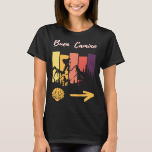 Buen Camino Male Pilgrim Scallop Muschel Yellow Ar T-Shirt