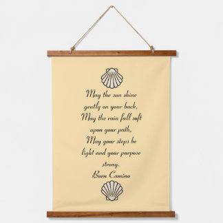 Buen Camino Pilgrim Blessing Tapestry Wandteppich Mit Holzrahmen