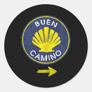 Buen Camino Shell El Camino De Santiago De Compost Runder Aufkleber