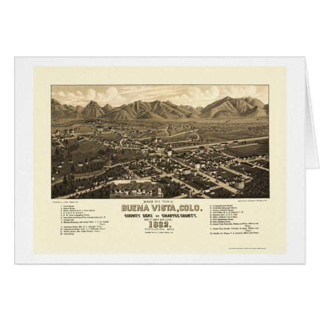 Buena Vista, carte panoramique de Co - 1882 (Devant horizontal)