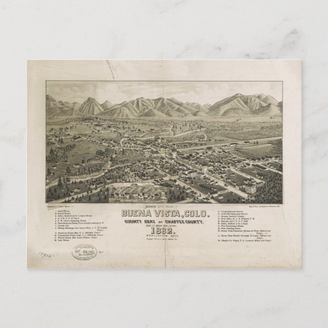 Buena Vista, Colorado (1882) Postkarte (Vorderseite)