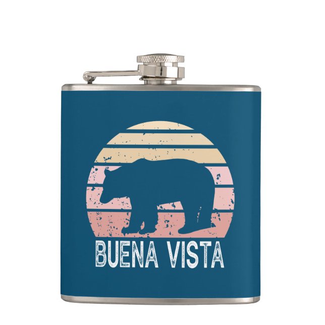 Buena Vista Colorado Retro Bär Flachmann (Vorderseite)