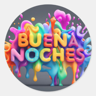 Buenas noches für Weihnachten Runder Aufkleber