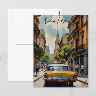 Buenos Aires Aquaremalkunst Postkarte