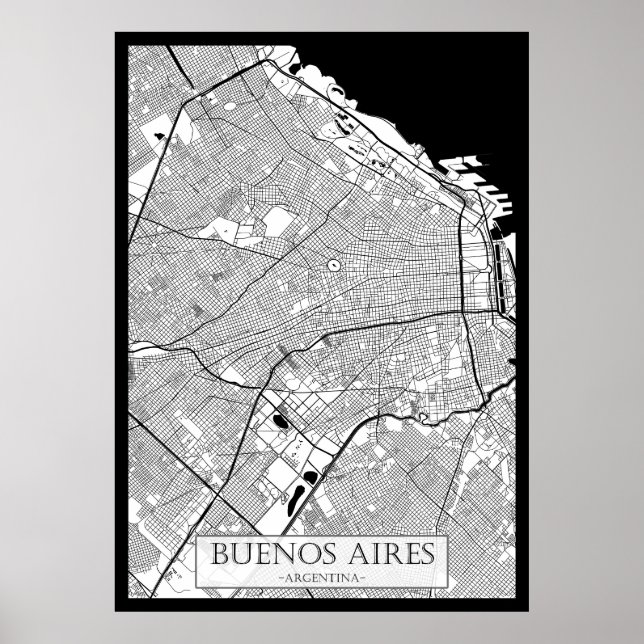 Buenos Aires Argentina Map Poster (Vorne)