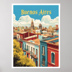 Buenos Aires Argentinien Jahrgang Reisevorführung Poster