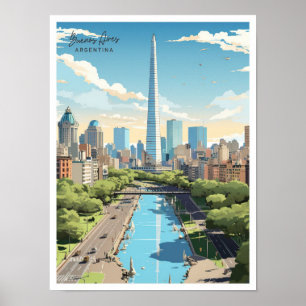 Buenos Aires Argentinien Jahrgang Reisevorführung Poster