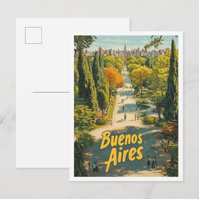 Buenos Aires Argentinien Jahrgang Reisevorführung Postkarte (Vorne/Hinten)