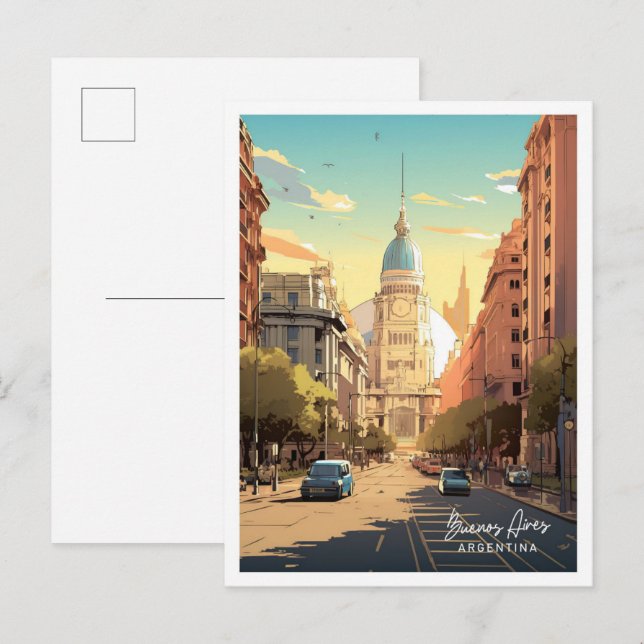 Buenos Aires Argentinien Jahrgang Reisevorführung Postkarte (Vorne/Hinten)