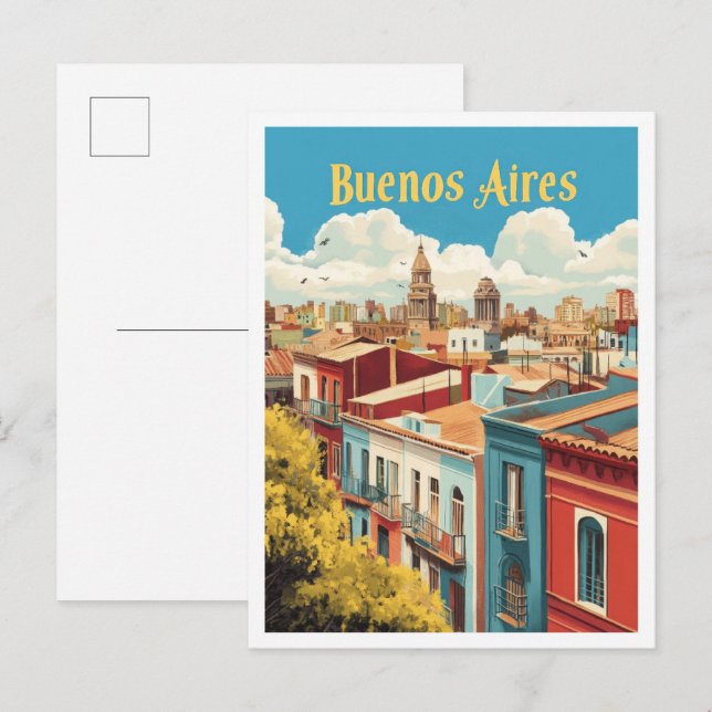 Buenos Aires Argentinien Jahrgang Reisevorführung Postkarte (Vorne/Hinten)