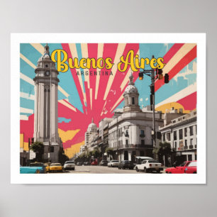 Buenos Aires Argentinien Pop-Art-Reiseillustration Poster