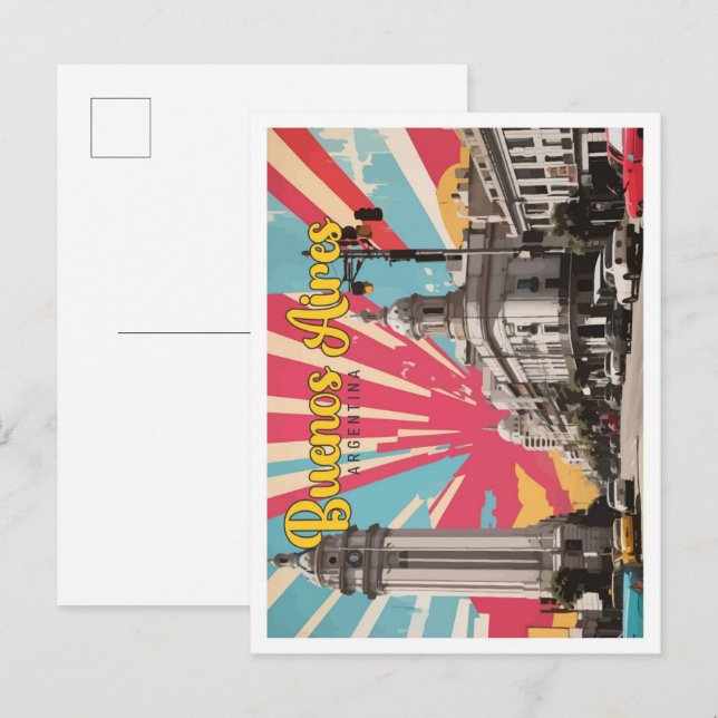 Buenos Aires Argentinien Pop Kunst, Dichtung und M Postkarte (Vorne/Hinten)