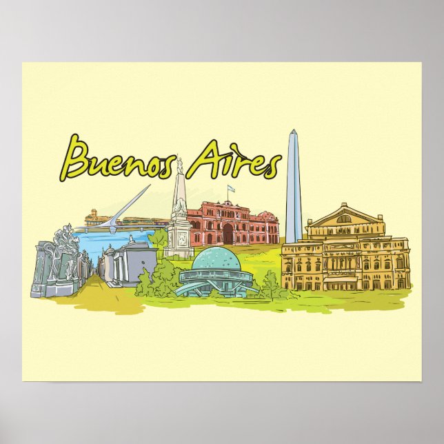 Buenos Aires, Argentinien Reisen Poster (Vorne)