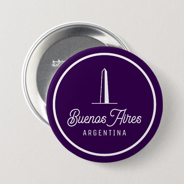 Buenos Aires Argentinien Retro Elegant Einfach Button (Vorne & Hinten)