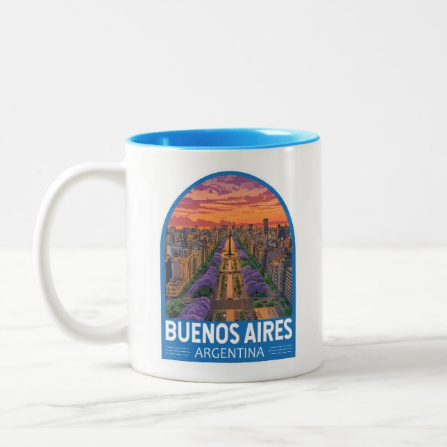 Buenos Aires Argentinien Vintag Zweifarbige Tasse (Links)